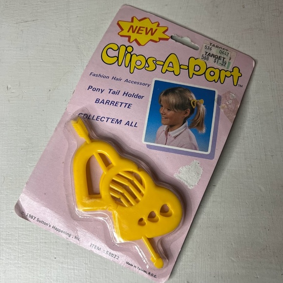 New Vintage 1980s Clips-A-Part Girls Plastic Hair Clips